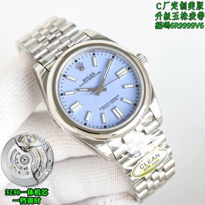 Clean Factory Rolex Oyster Perpetual 3230 Movement 41mm Luminous Blue/Yellow Watch